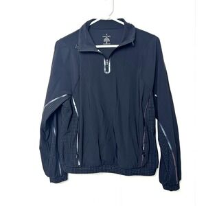 Sweaty Betty Zero Gravity Run Half Zip Pullover Size S Black Reflective Athletic